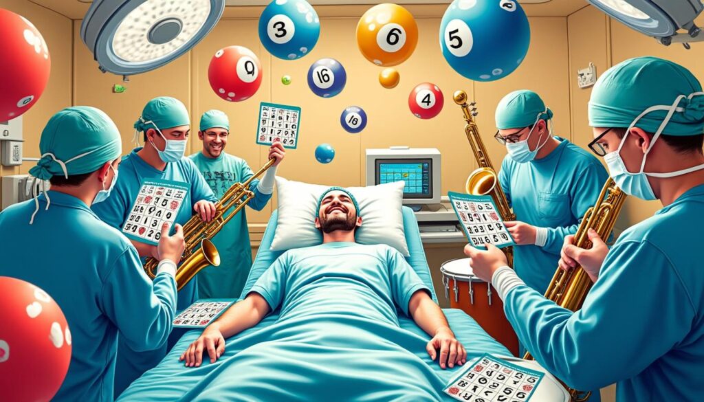 découvrez l'histoire incroyable d'un jeu de bingo musical, orchestré par des médecins pendant une opération oculaire routinière, qui prend une tournure tragique lorsque la vie d'un patient s'éteint. une réflexion poignante sur l'humour et la responsabilité dans le domaine médical.