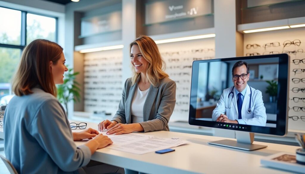 prenez rendez-vous avec un ophtalmologue en téléconsultation directement chez votre opticien au cœur de bernay. diagnostique rapide et conseils personnalisés sans attente.
