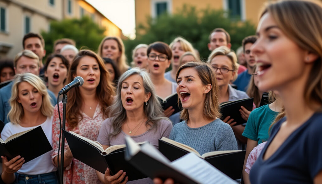 à franchesse, un concert solidaire rassemble des choristes unis pour soutenir la recherche en ophtalmologie et promouvoir l'espoir à travers la musique.