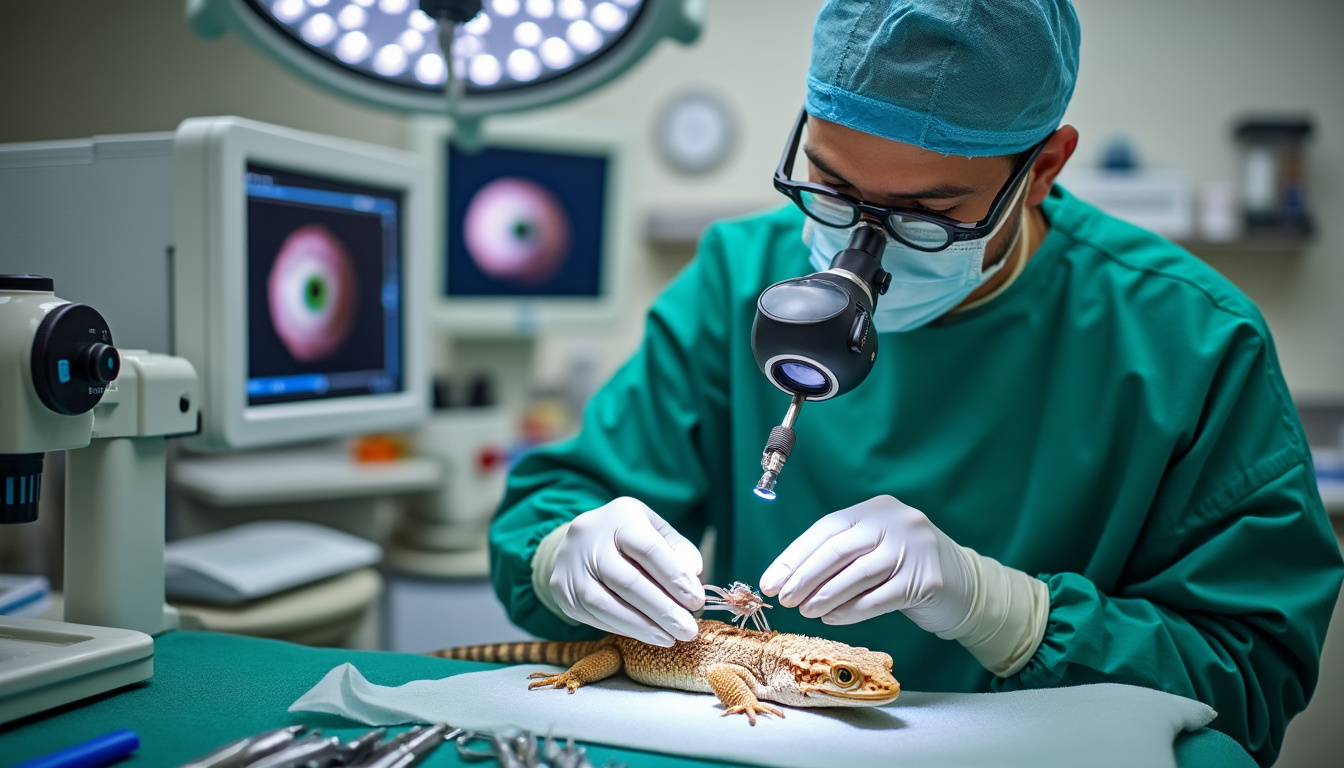 un vétérinaire varois réalise en france une chirurgie oculaire inédite sur un dragon de komodo souffrant de cataracte, une première médicale majeure.