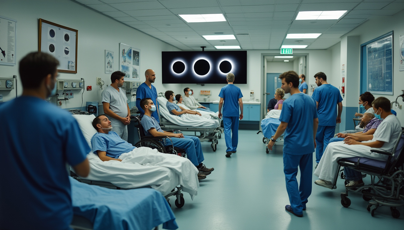 un mois après l'éclipse solaire, le chu de brest alerte sur un bilan préoccupant aux urgences, avec la moitié des patients ayant observé le phénomène sans protection adéquate pour les yeux.