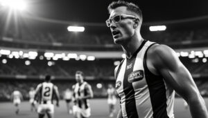 découvrez pourquoi mason cox porte des lunettes sur le terrain alors que le joueur de collingwood vise un deuxième sacre en afl.