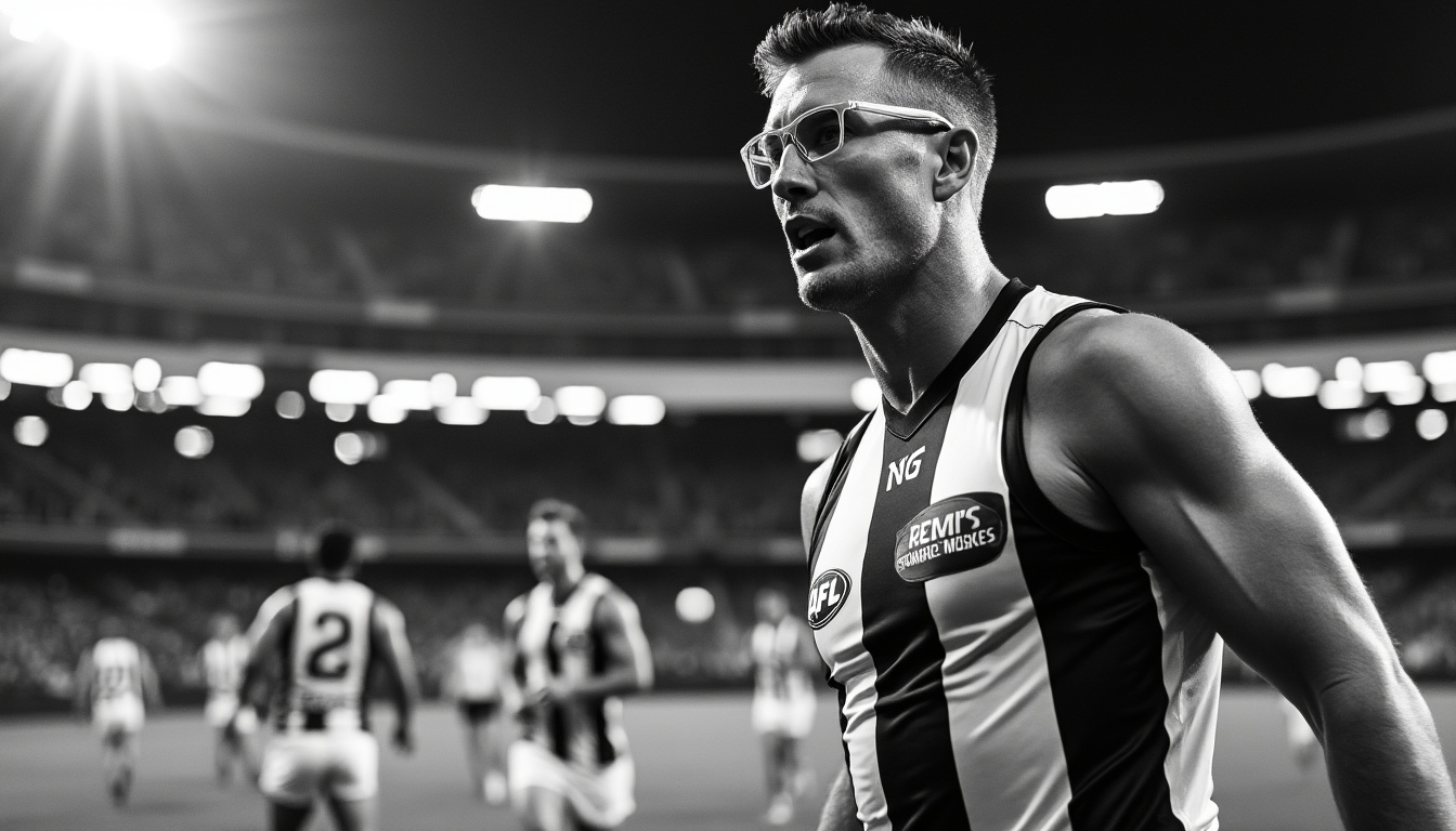 découvrez pourquoi mason cox porte des lunettes sur le terrain alors que le joueur de collingwood vise un deuxième sacre en afl.